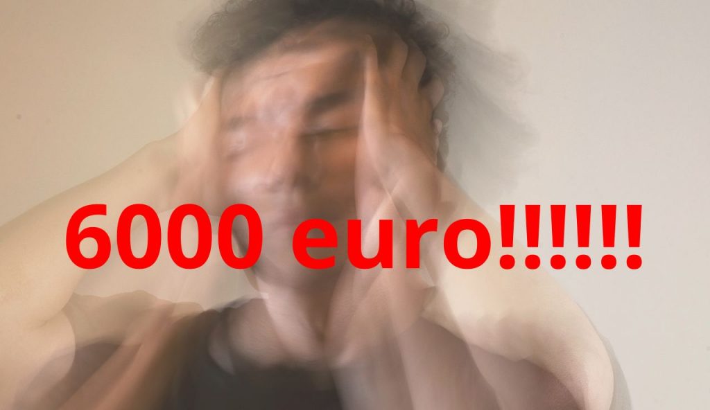 6000 euro di multa!