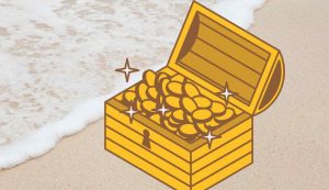 Spiaggia con soldi